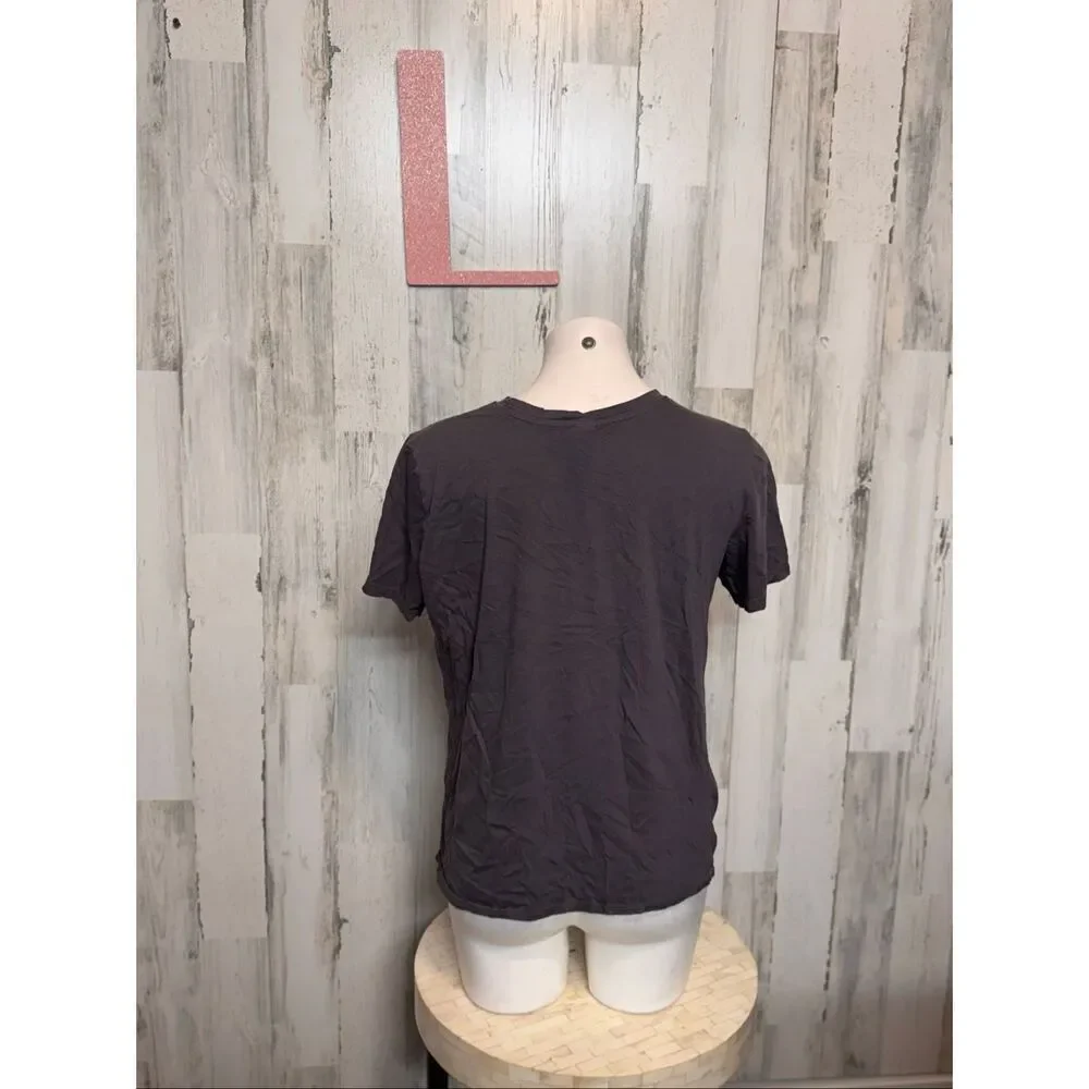 Sweet Soul “Choose Happiness” Graphic Tee Gray Tie-Front Shirt Size Large